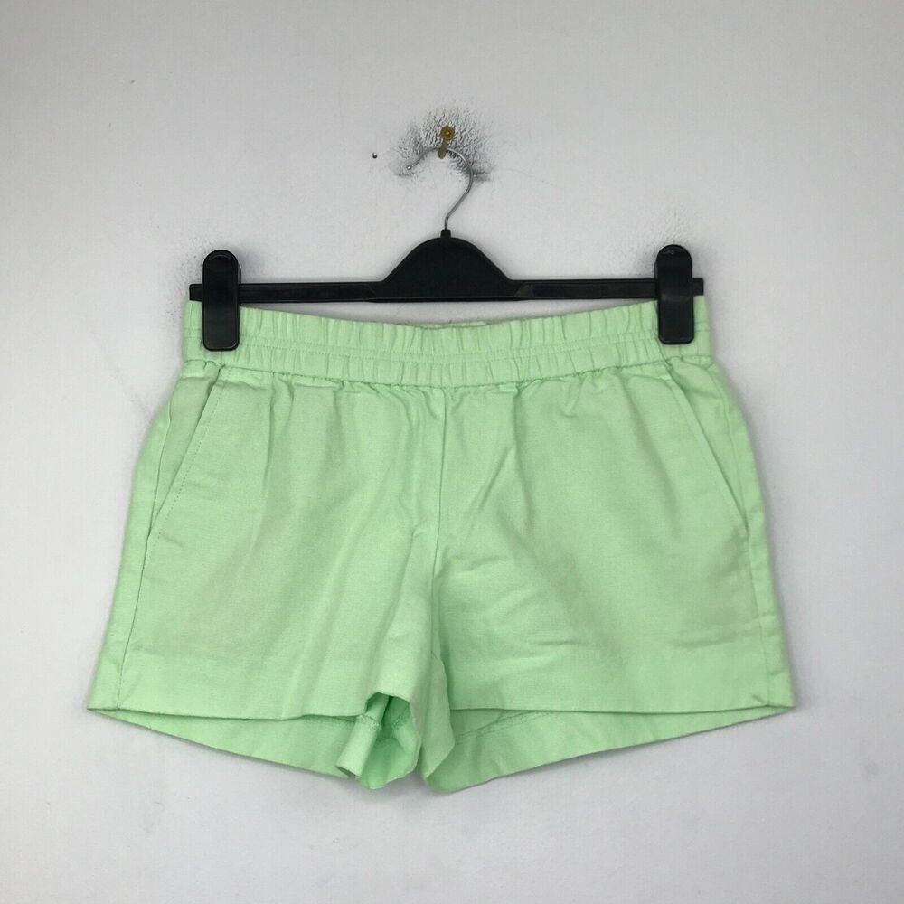 J Crew Women's 4 Shorts Green Solid 3" Boardwalk Pull-on Elastic Waist CE7